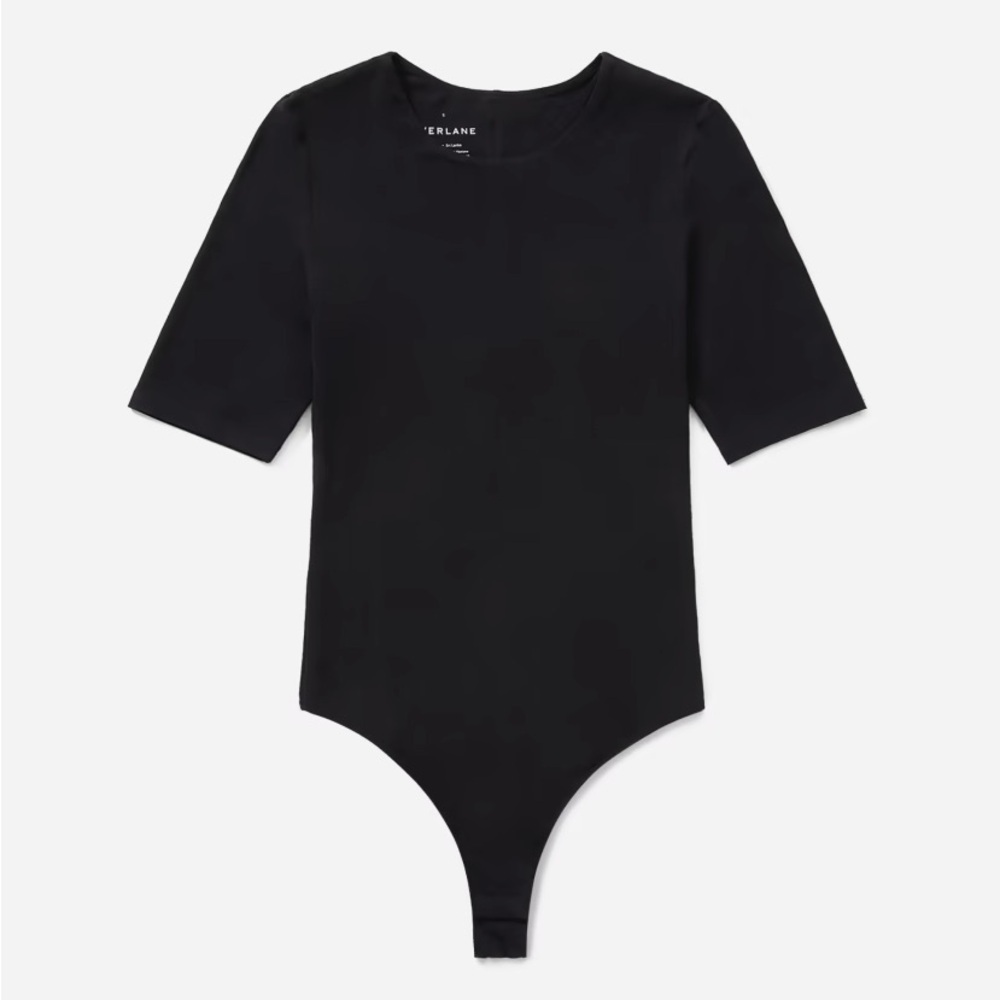 NWT Everlane Short-Sleeve Crew Neck Bodysuit Black XS - Picture 8 of 10